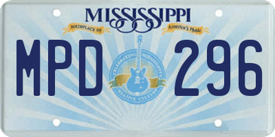 MS license plate MPD296