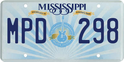 MS license plate MPD298