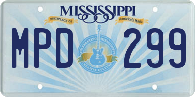 MS license plate MPD299