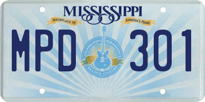 MS license plate MPD301