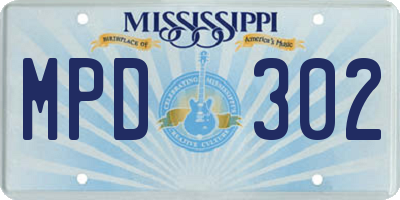 MS license plate MPD302