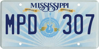 MS license plate MPD307