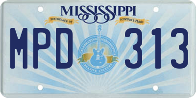 MS license plate MPD313
