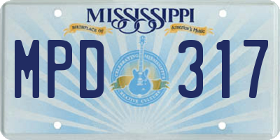 MS license plate MPD317