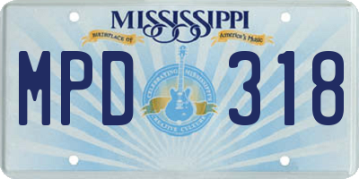 MS license plate MPD318
