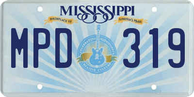 MS license plate MPD319