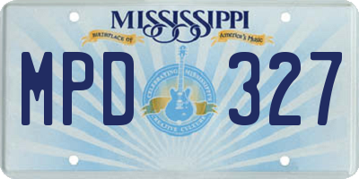 MS license plate MPD327
