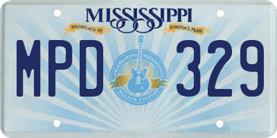 MS license plate MPD329