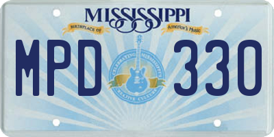MS license plate MPD330