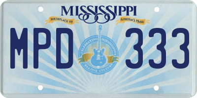 MS license plate MPD333