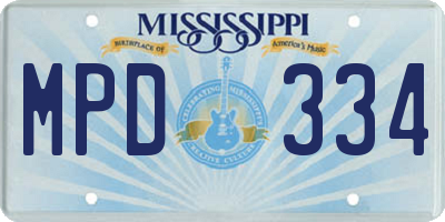 MS license plate MPD334