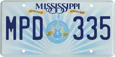 MS license plate MPD335