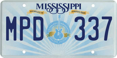 MS license plate MPD337