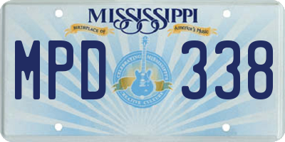 MS license plate MPD338