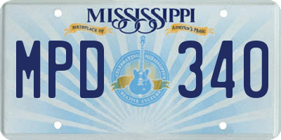 MS license plate MPD340