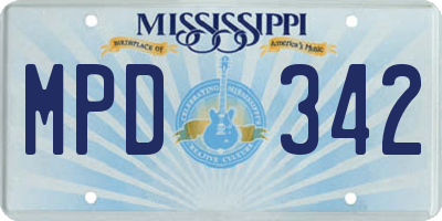 MS license plate MPD342