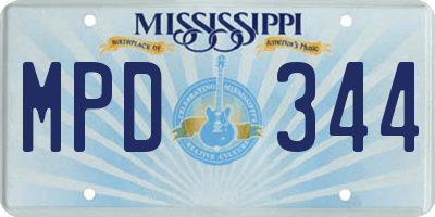 MS license plate MPD344