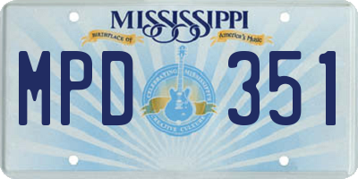 MS license plate MPD351