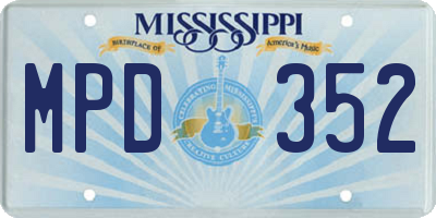 MS license plate MPD352