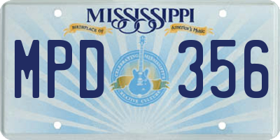 MS license plate MPD356