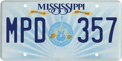 MS license plate MPD357