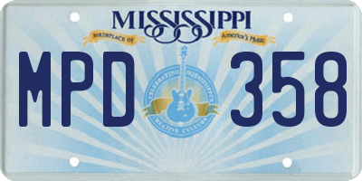 MS license plate MPD358