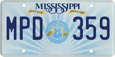 MS license plate MPD359