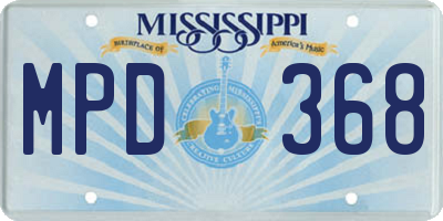 MS license plate MPD368