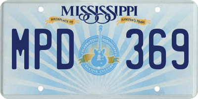 MS license plate MPD369