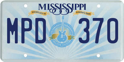 MS license plate MPD370