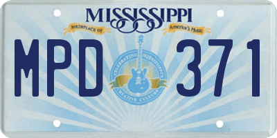 MS license plate MPD371