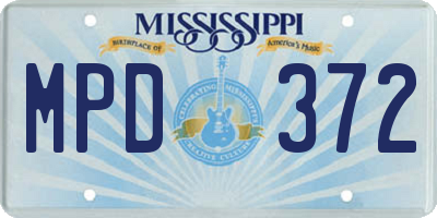 MS license plate MPD372
