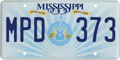 MS license plate MPD373