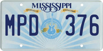 MS license plate MPD376