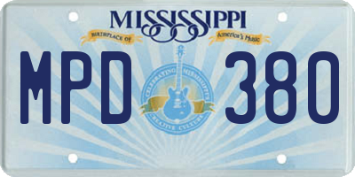 MS license plate MPD380