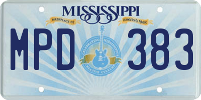 MS license plate MPD383