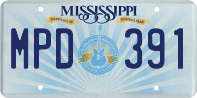 MS license plate MPD391