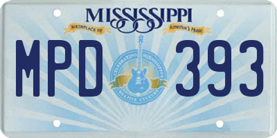 MS license plate MPD393