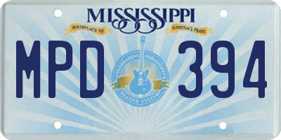 MS license plate MPD394
