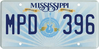 MS license plate MPD396
