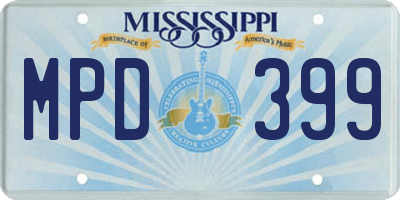 MS license plate MPD399
