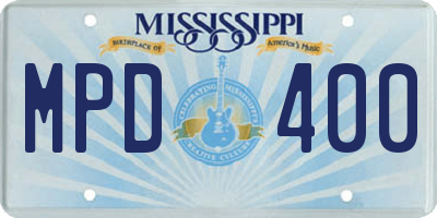 MS license plate MPD400