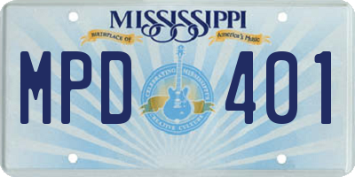 MS license plate MPD401