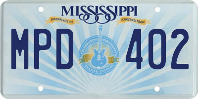 MS license plate MPD402