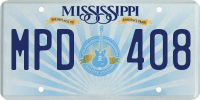 MS license plate MPD408
