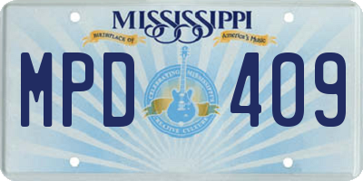 MS license plate MPD409
