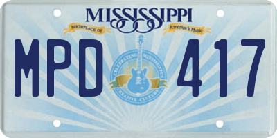MS license plate MPD417