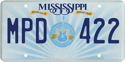 MS license plate MPD422