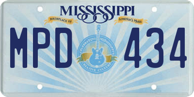 MS license plate MPD434