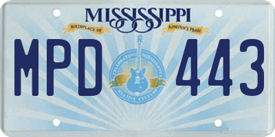 MS license plate MPD443